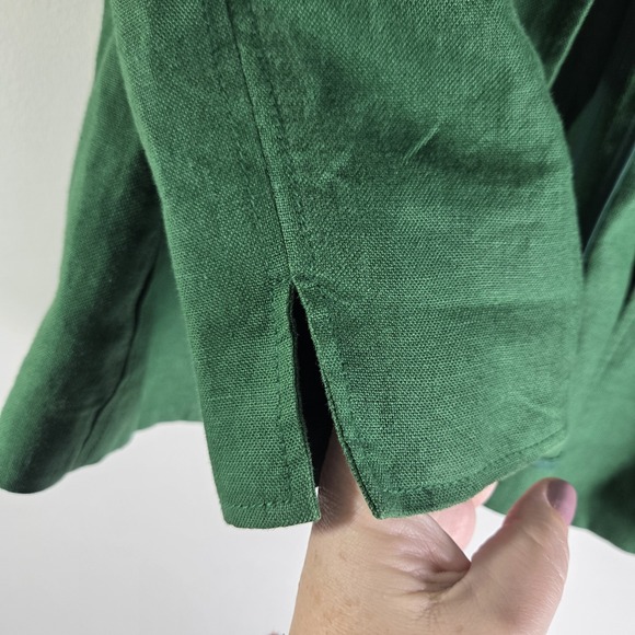 Talbots 100% Irish Linen Open Front Blazer Jacket Women Large Green Light - Picture 4 of 12